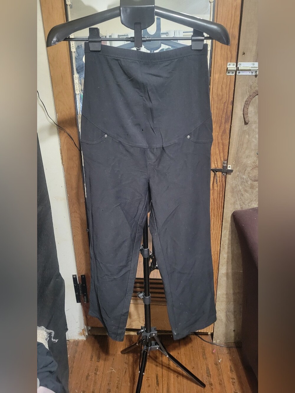 Time and Tru Black Straight-Leg Maternity Pants